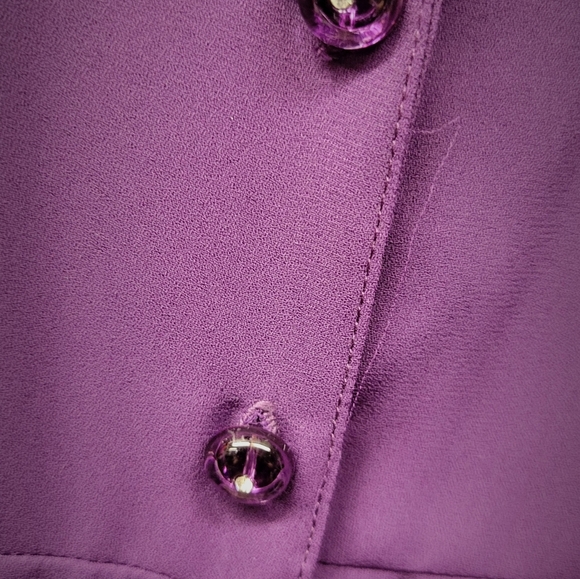 Michele Hope Deep Purple Button-Up Top 22/24 - Picture 3 of 6